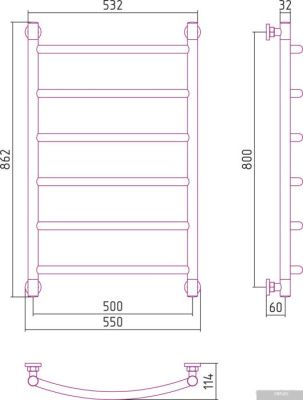 Полотенцесушитель Сунержа Галант+ 800x500 05-0200-8050