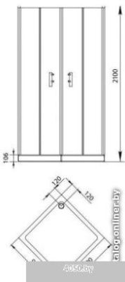 Aquanet Alfa Cube NAA1142 100x100 (прозрачное стекло)