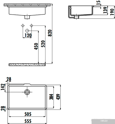 Умывальник Creavit TP 51x38 TP738-00CB00E-0000
