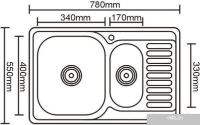Кухонная мойка Sinklight 7850-1.5 (декор)