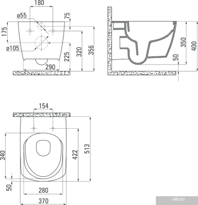Унитаз Deante Anemon CDZ 6ZPW
