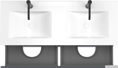 ЗОВ Тумба с умывальником Дион 120 D120LHO0M7015MKV5-OL120 (графит матовый/дуб)