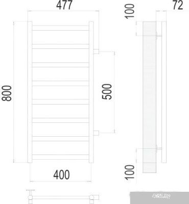 Полотенцесушитель TERMINUS Аврора П8 400x800 бп 500