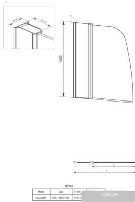 Шторка Deante Alpinia 115 KGA 073P (хром/прозрачное)