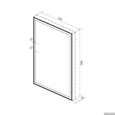 Wellsee Зеркало с фронтальной LED-подсветкой 7 Rays' Spectrum 172201320, 70 х 90 см (с сенсором и ре