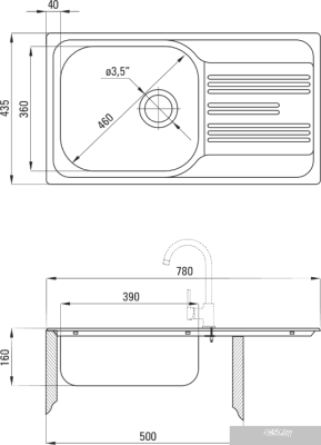 Кухонная мойка Deante Xylo ZEX 0113 (сатин)