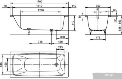 Ванна Kaldewei Cayono 170x75 275000013001