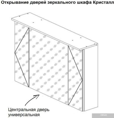 Бриклаер Шкаф с зеркалом Кристалл 95 (софт графит)