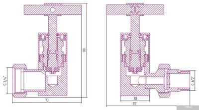 Сунержа 3D правый (крест) G 1/2 НР х G 3/4 НГ 15-1411-1234