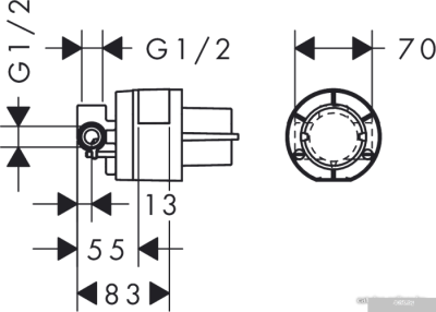 Скрытый механизм Hansgrohe Basic set 13620180