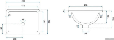 Умывальник Rea Adela (белый)