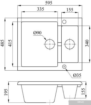 Кухонная мойка БелЭворс Duet (блэк)