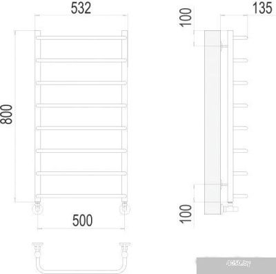 Полотенцесушитель TERMINUS Стандарт П8 500x800 нп