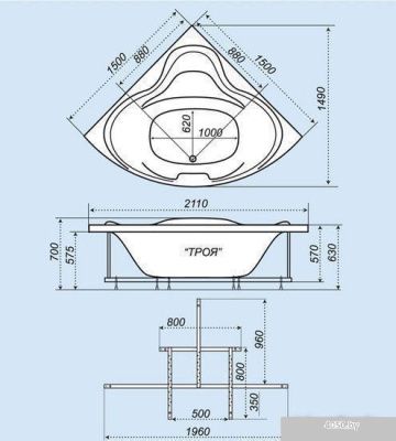 Ванна Triton ТРОЯ 150x150
