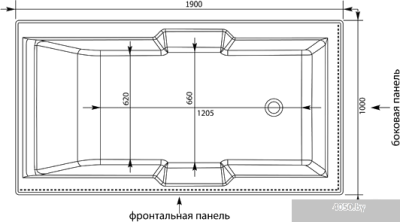 Ванна Aquanet Vega 190x100