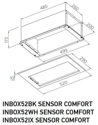 Кухонная вытяжка Meferi INBOX52WH Sensor Comfort