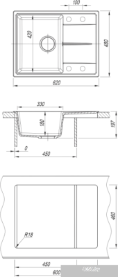Кухонная мойка Dr. Gans Smart Оливия 620 (терра)