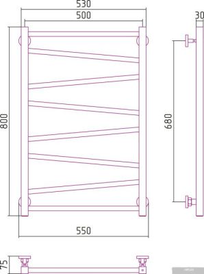 Полотенцесушитель Сунержа Сирокко 800x500 31-0253-8050
