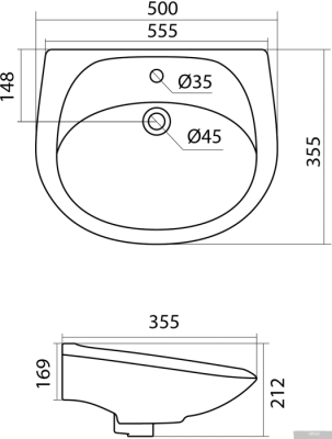 Умывальник Santek Бриз-50 1.WH11.0.451+1.WH11.0.595