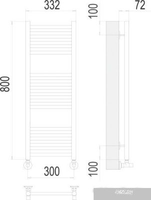 Полотенцесушитель TERMINUS Аврора П16 300х800