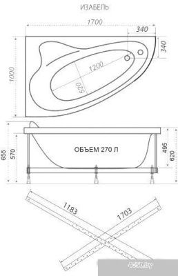 Triton Кайли 150x100 R Люкс Flat (с гидромассажем)
