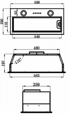 Кухонная вытяжка MAUNFELD Thames 601M (черный)