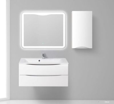 BelBagno Шкаф-полупенал Fly-Marino-750-1A-SC-BL-P-L (bianco lucido)