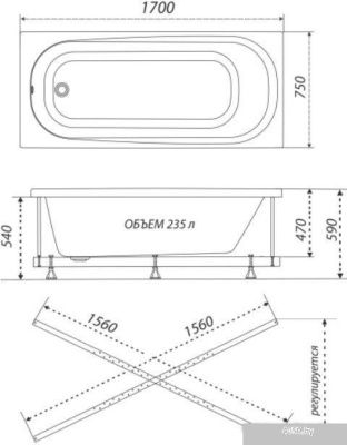 Triton Дина гидромассажная 170x75 Релакс