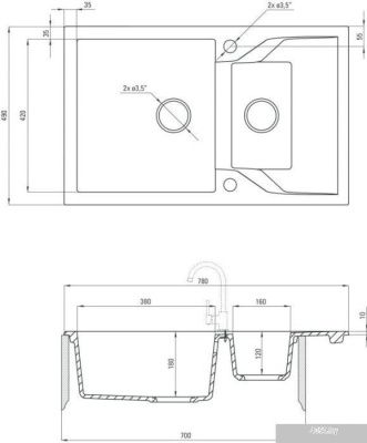 Кухонная мойка Deante Andante ZQN 7513 (песочный)