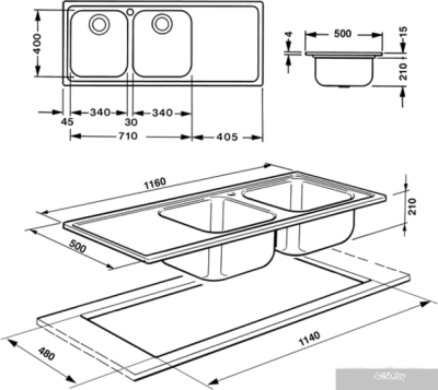 Кухонная мойка Smeg LM116D