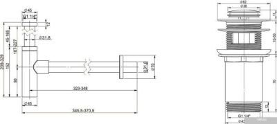 Wellsee Drainage System 182119001 (сифон, донный клапан, хром)