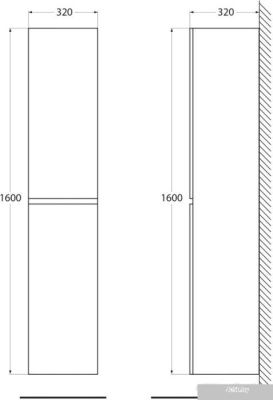 BelBagno Шкаф-пенал Albano-1600-2A-SC-BL-P