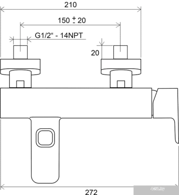 Смеситель Ravak 10° TD 022.00 /150 [X070065]