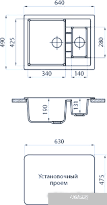 Кухонная мойка Granicom G017 (грей)