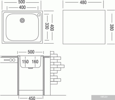 Кухонная мойка Ukinox Классика CLM500.400 T6C 1C (с сифоном)