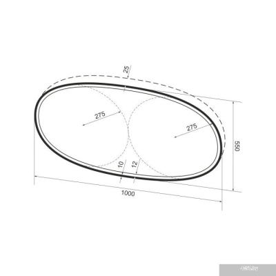 Wellsee Зеркало с фронтальной LED-подсветкой 7 Rays' Spectrum 172202020, 100 x 55 см (с сенсором и р