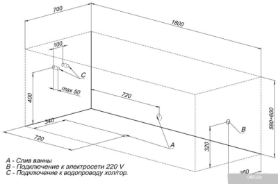 Ванна Aquanet Bright 180x70