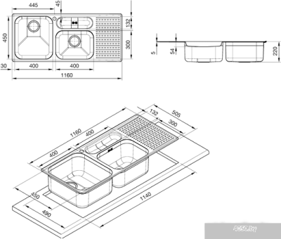 Кухонная мойка Smeg LTS1163S2