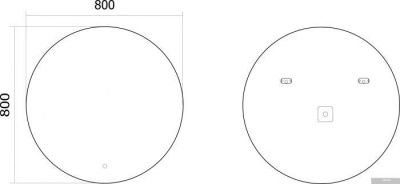 Axus Зеркало Volta Eco 80x80 Стандарт