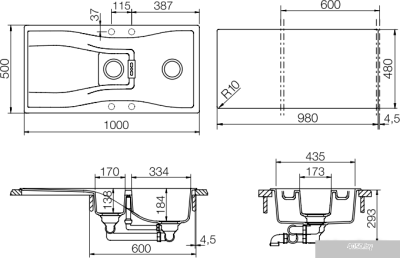 Кухонная мойка Schock Waterfall 60D (D-150) Polaris [700108]
