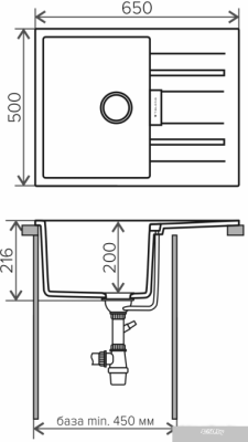 Кухонная мойка Tolero Loft TL-650 (бежевый)