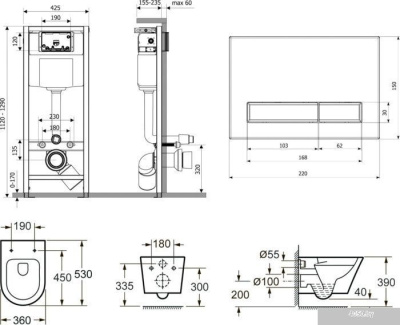 Унитаз Lavinia Boho Relfix Biore Rimless 6 в 1 75110174 (черный/белый пластик)