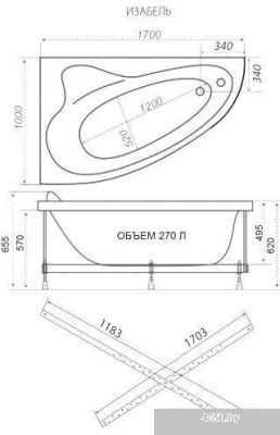 Triton Кайли 150x100 L Базовая Flat (с гидромассажем)