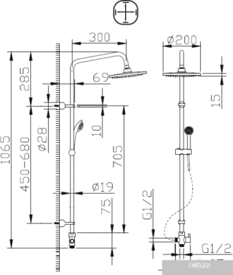 Душевая система Bravat Fit D283CP-2