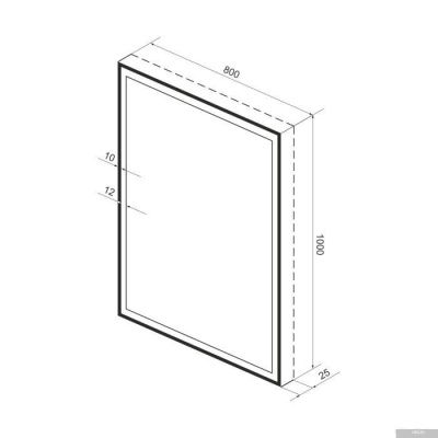 Wellsee Зеркало с фронтальной LED-подсветкой 7 Rays' Spectrum 172201380, 80 х 100 см (с сенсором и р