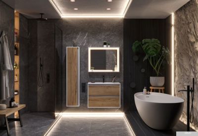 ЗОВ Шкаф-пенал для ванной Парма 150 PP150LWP0MHMC1A (белый/галифакс)