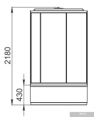 Domani-Spa Simple 110 High (белый/прозрачное стекло)