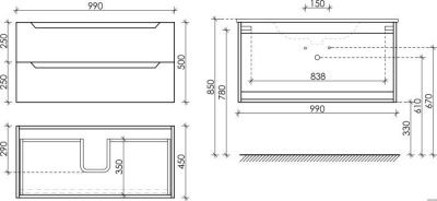 Sancos Тумба под умывальник Norma 2.0 NR2.0100W (белый глянец)