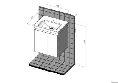 Briz Тумба подвесная Бьелла 50 с умывальником Фостер