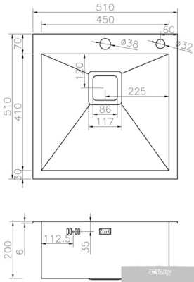 Кухонная мойка ZorG X-5151GX